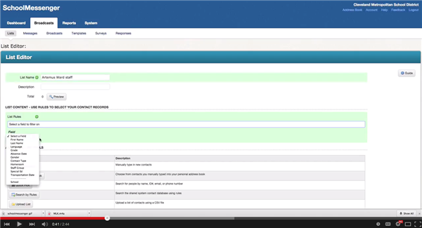 Video: How to make a new 'list' in SchoolMessenger